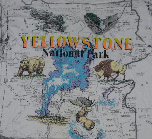 Vintage YELLOWSTONE National Park Map All-Around T-Shirt