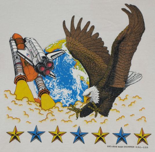 Vintage NASA Space Shuttle Bald Eagle T-Shirt