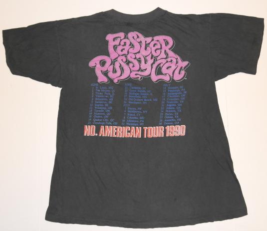 Vintage 1990 FASTER PUSSYCAT Wake The F**K UP Tour T-Shirt