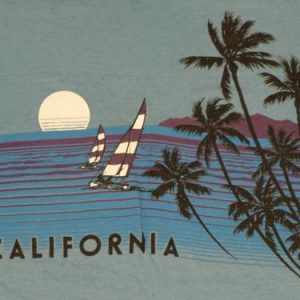 Vintage 1980s California Sailboat Ocean Beach T-Shirt