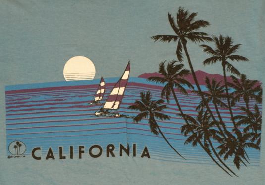 Vintage 1980s California Sailboat Ocean Beach T-Shirt