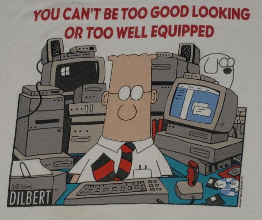 Vintage 1990’s DILBERT Office Comic Strip Cartoon T-Shirt
