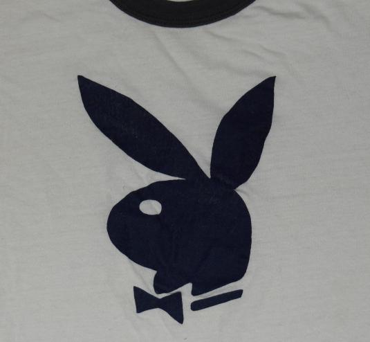Vintage PLAYBOY Bunny Logo White Ringer T-Shirt
