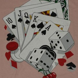 Vintage Pink Royal Flush Poker Vegas Dice T-Shirt