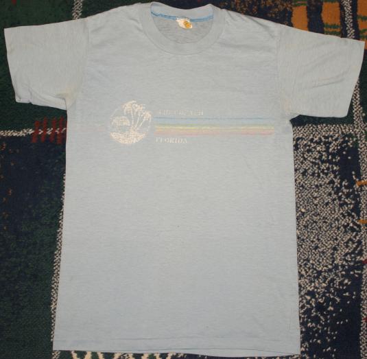 Vintage Faded Florida light blue soft thin T-shirt 1980s 80′
