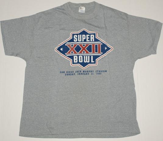 Vtg 80s 1988 Heather Grey NFL Superbowl XXII NFL T-Shirt