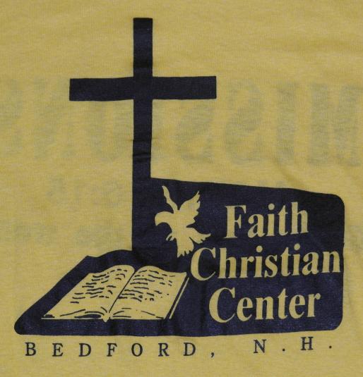 Vintage 1980s Faith Christian Center Cross Jesus T-Shirt