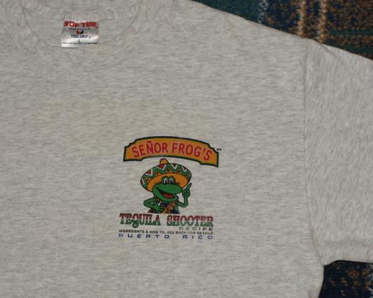 Vintage Senor Frogs Tequila Shooter Puerto Rico T-Shirt