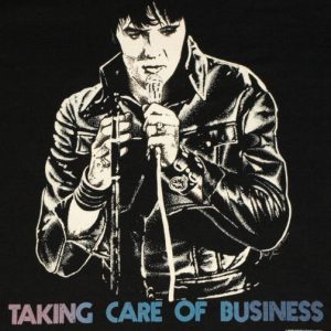 Vintage 1980s Elvis Presley Taking Care Business T-shirt
