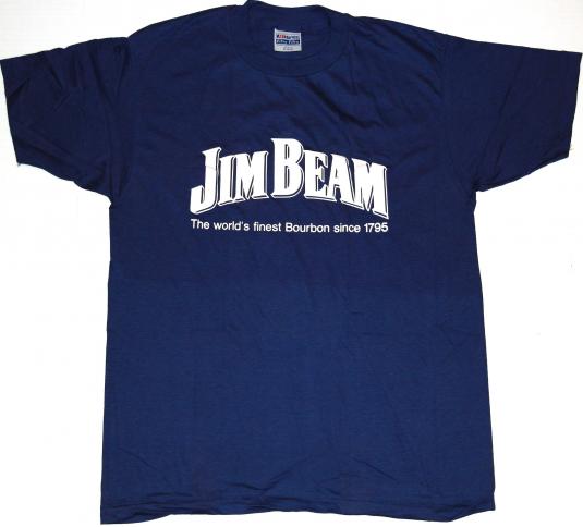 Vintage 1980s JIM BEAM Bourbon Whiskey Alcohol Logo T-Shirt
