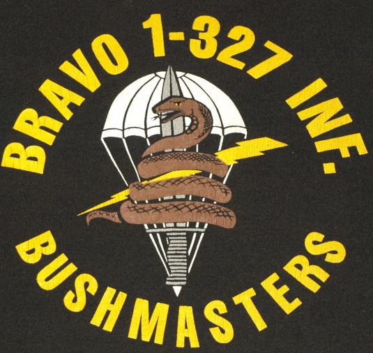 VTG 1980s Bravo Company 1-327 Airborne Bushmasters T-Shirt
