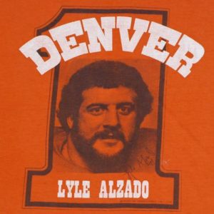 Vintage 70s LYLE ALZADO Denver Broncos NFL Football T-shir
