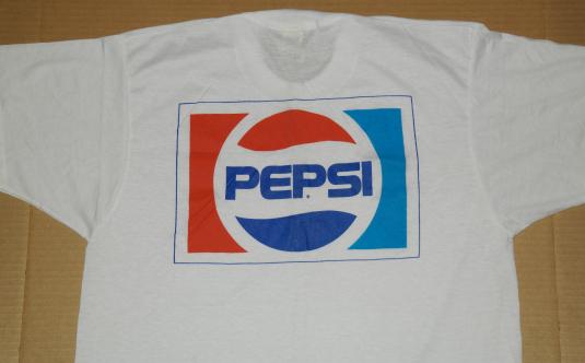 Vintage 1980s PEPSI Logo Screen Stars Soft Thin T-Shirt