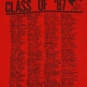 Vintage Class of 1987 Red Mickey Mouse School T-Shirt