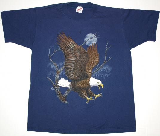 Vintage 1980s BALD EAGLE Blue T-Shirt