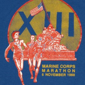 Vintage 1988 US Marine Corp Marathon Running T-Shirt 1980s