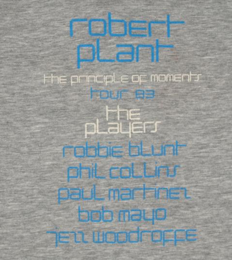 VTG 1983 ROBERT PLANT Concert Tour Shirt NEVER WORN 1980s