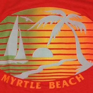 Vintage 1980s Myrtle Beach Red Tank Top Shirt