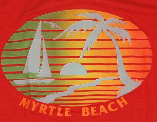 Vintage 1980s Myrtle Beach Red Tank Top Shirt