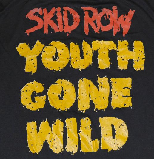 Vintage SKID ROW Youth Gone Wild Skull Concert Tour T-Shirt