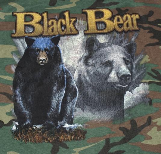 Vintage 1980s Black Bear Camouflage T-shirt Deadstock