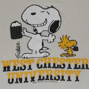 Vintage 1980s SNOOPY West Chester University T-Shirt 80s