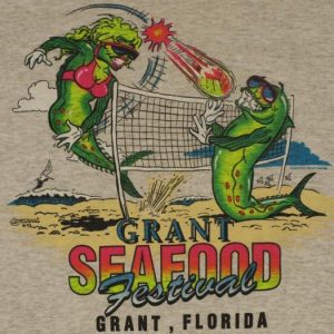 Vintage 90s Grant Seafood Festival Florida Volley Ball Shirt