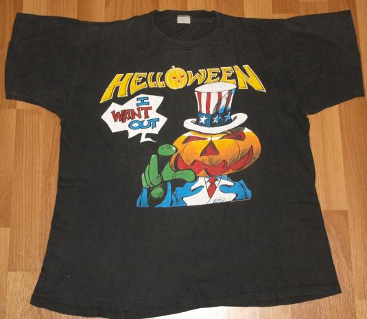 Vintage 1980s HELLOWEEN Metal European Concert Tour T-Shirt
