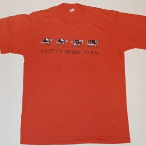 Vintage 1980s Knotts Berry Farm Cow Orange T-Shirt