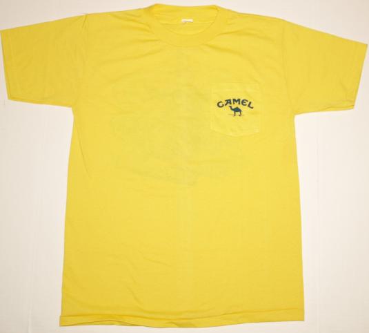 Vintage 1980s Joe Camel Cigarette Yellow T-Shirt 80s