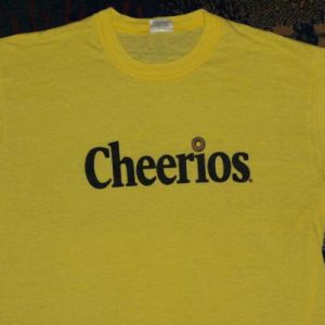 Vintage Cheerios 1980's Yellow Low Budget T-Shirt Soft Thin
