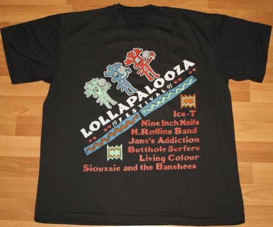 VTG 1991 LOLLAPALOOZA T-Shirt NIN Janes Addiction Siouxsie