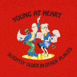 Vintage 1980s Young At Heart Dancing T-shirt 80s Tee Shirt