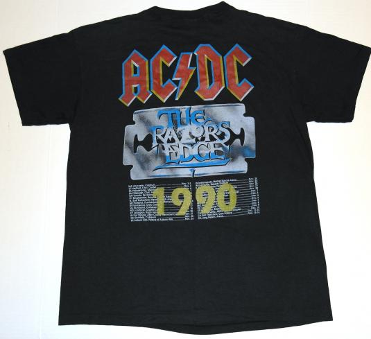 Vintage 1990 AC/DC Razors Edge Concert Tour T-Shirt | Defunkd