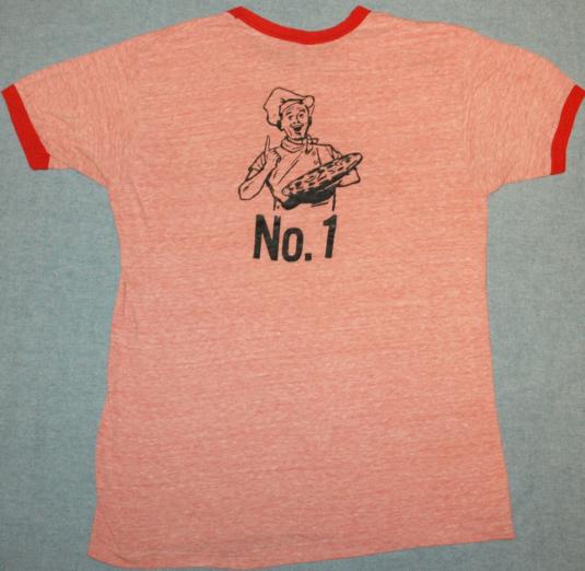 Vintage Nino’s Pizza Heathered t-shirt pink red Ringer 70s