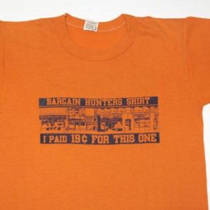 Vintage 1980s Bargain Hunters Orange Pickers T-Shirt