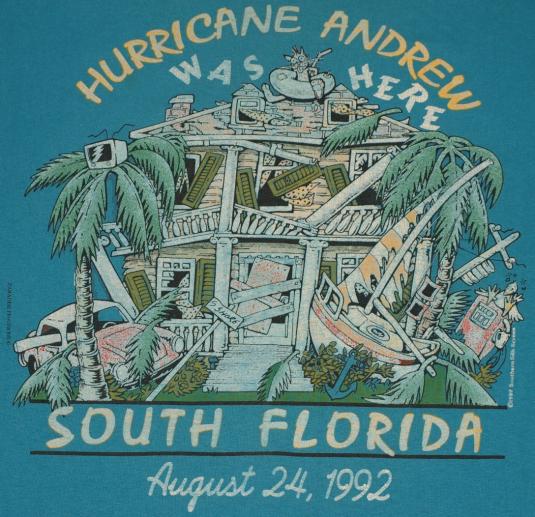 Vintage 1992 Hurricane Andrew South Florida 1990’s T-Shirt
