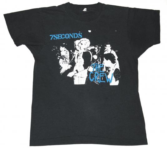 Vintage 1984 7 SECONDS Punk The Crew 1980s Rock T-Shirt