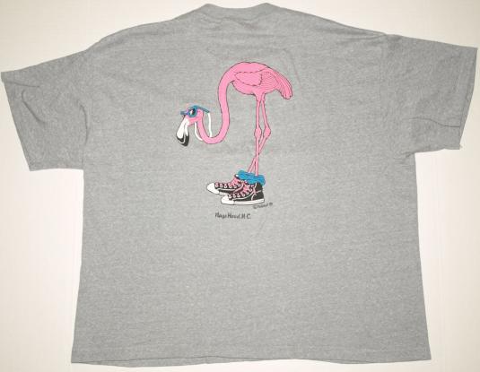 Vintage 1980s Nags Head North Carolina Flamingo Bird T-Shirt
