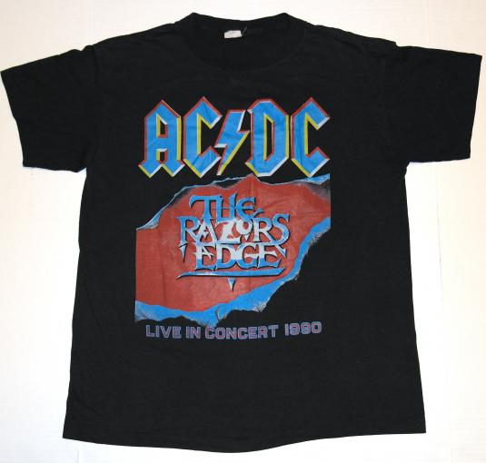Vintage 1990 AC/DC Razors Edge Concert Tour T-Shirt | Defunkd