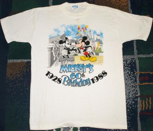 Vintage 1988 MICKEY MOUSE 60th Birthday Shirt DEADSTOCK