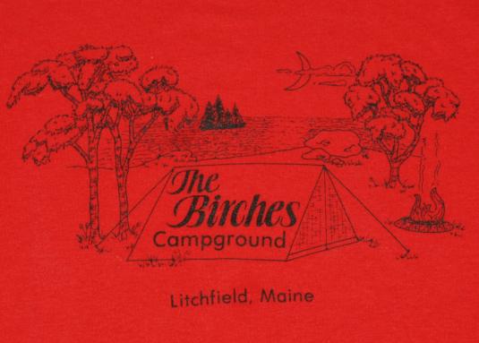 Vintage 1980s Birches Campground T-Shirt Litchfield Maine