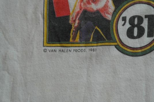 Vintage 1981 VAN HALEN World Tour T-Shirt 1980s