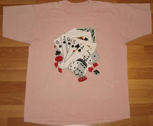 Vintage Pink Royal Flush Poker Vegas Dice T-Shirt