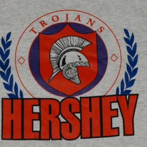 Vintage 1980s Hershey Trojans School Mascot Sports T-Shirt