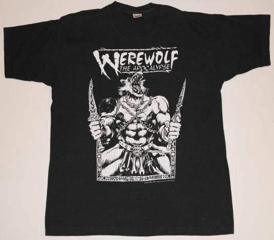 Vintage 1990s Werewolf The Apocalypse RPG Game Comic T-shirt