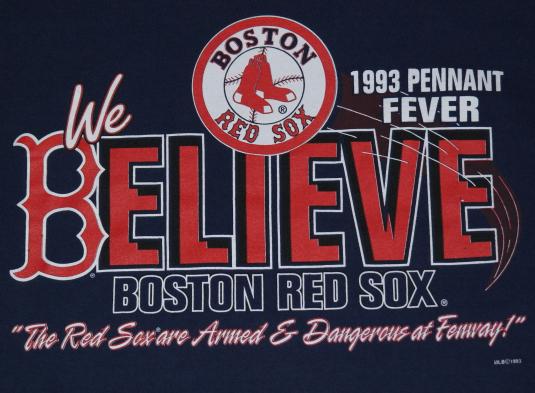 Vintage 1993 Boston Red Sox Believe Baseball 1990s T-shirt