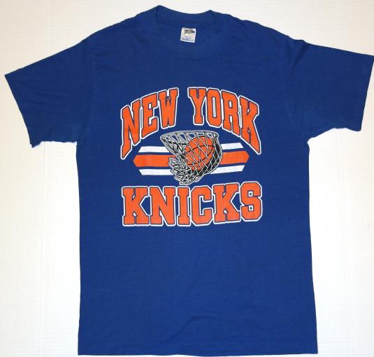 Vintage 1980s New York Knicks NBA Basketball Blue TShirt Defunkd