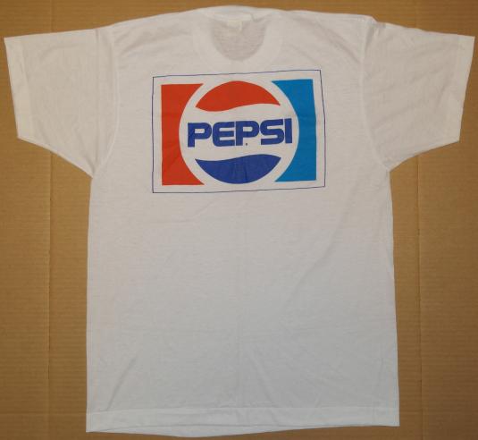 Vintage 1980s PEPSI Logo Screen Stars Soft Thin T-Shirt