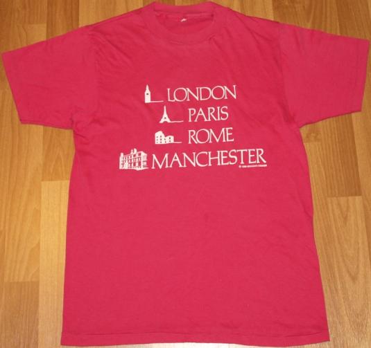 1980s Pink London Paris Rome Manchester Europe Thin T-Shirt